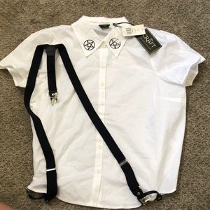 “I Drink Of My Sisters”  shirt w/suspenders